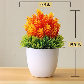Mua Chậu hoa giả để bàn trang trí  để kệ tủ độc đáo 20x12cm (đủ màu) kèm chậu nhựa