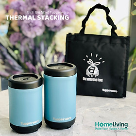 Bình Giữ Nhiệt Tupperware Stacking Thermal - Xanh Đen Nhám