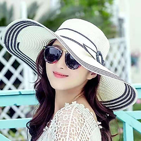 Nón mũ rộng vành nữ đi biển đẹp mũ chống nắng đi du lịch dã ngoại Chất liệu cói dona23080102