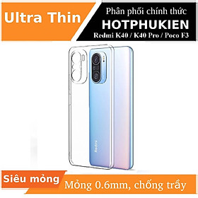 Ốp lưng silicon dẻo trong suốt mỏng 0.6mm cho Xiaomi Redmi K40 K40 Pro