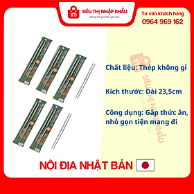 Mua Bộ 5 đôi đũa Inox dài 23cm thân đũa có thể chia đôi Nội địa Nhật Bản