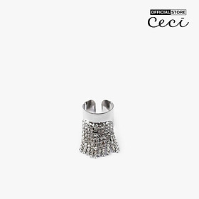 CECI - Nhẫn nữ dáng hở bản to phối thiết kế đá sang trọng CC2-01000147