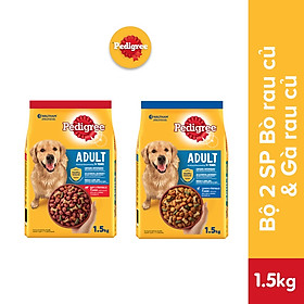 Bộ 2 túi thức ăn PEDIGREE cho chó lớn dạng hạt 1.5kg 2 túi