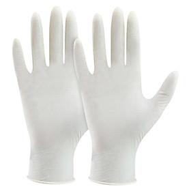 White Rubber Disposable Gloves Powder Latex Free