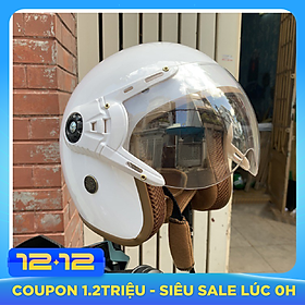Mũ Bảo Hiểm có kính 3/4 đầu lót màu cao cấp