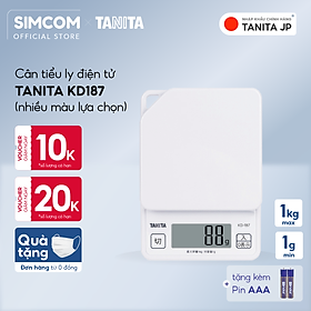Cân điện tử nhà bếp TANITA KD187 (1kg) (Chính hãng Nhật Bản), Cân nhà bếp 1kg, Cân thức ăn 1kg, Cân thực phẩm 1kg, Cân Nhật, Cân trọng lượng, Cân chính hãng, Cân thực phẩm, Cân thức ăn, Cân tiểu ly điện tử, Cân chính xác, Cân làm bánh