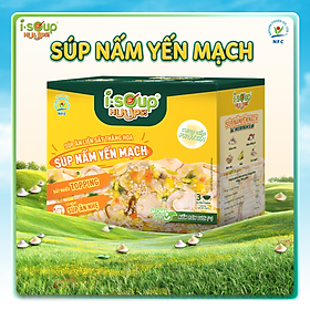 Súp Nấm Yến Mạch Ăn Liền ISOUP HUUPS Ngon,Dinh Dưỡng,Tiện Lợi (Hộp X 3 Viên) - Súp Ăn Liền Sấy Thăng Hoa
