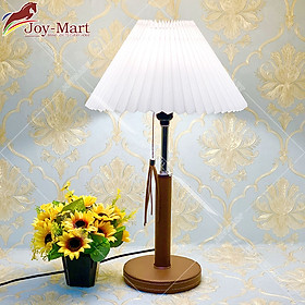 Mua Đèn Để Bàn Trang Trí Phòng Ngủ Chao Nhựa PVC Cao Cấp Kèm Bóng LED Asia Thân Hợp Kim Bọc Da Kiểu Dáng Hiện Đại JOYMART MB3107