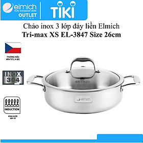 Chảo Xào Inox 304 3 lớp Đáy Liền ELMICH TrimaxXS EL3847 26cm