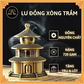 Mua Lư xông trầm đồ thờ cúng bằng đồng hình bảo tháp sơn màu đồng phụ kiện trang trí ban thờ  bàn làm việc Diệu Tâm