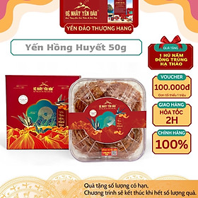 Yến Khánh Hòa -Yến Hồng Huyết [Hộp 50g] - Đệ Nhất Yến Đảo - Tăng cường sinh lực - Tốt cho huyết áp, tim mạch - Kích thích sinh trưởng hồng cầu - Bổ phổi - Tăng sức đề kháng - Điều hòa huyết áp - Tăng cường sinh lý nam nử - Cải thiện giấc ngủ