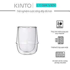Ly 2 lớp cách nhiệt uống trà kinto kronos double wall tea cup