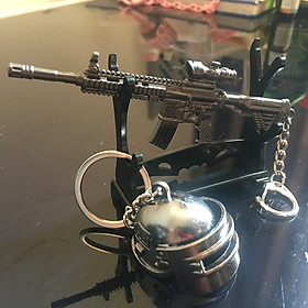 Combo Móc Khóa M416 Với Mũ 3 Pubg - Tặng Kệ Trưng Bầy