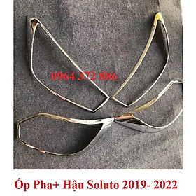 Ốp Viền đèn Pha Và Hậu xe Kia Soluto 2019, 2020, 2021, 2022, 2023 mạ crom cao cấp