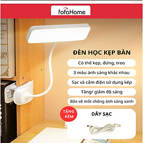 Đèn Học Để Bàn Đọc Sách Tích Điện Đèn Kẹp Bàn Học Giá Sách Bảo Vệ Mắt 3 Màu Ánh Sáng Khác Nhau Bóng Led Không Nóng Xoay 360 Độ - Hàng Nhập Khẩu