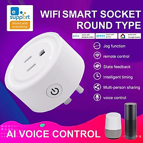 Ổ Cắm WiFi Thông Minh AC 10A, 90-265V. Điều Khiển Từ Xa Qua EWeLink APP, Làm Việc Với Alexa, Google Home, IFTTT