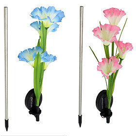 2pcs 8LEDs Solar-power Garden Light Morning Glory Lawn Lamp Waterproof Night Light for Outdoor Garden Decoration