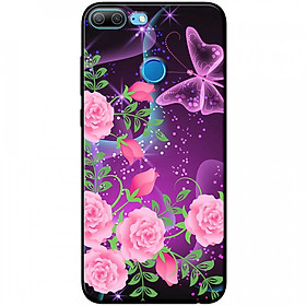 Ốp lưng dành cho Honor 9 Lite mẫu Hoa hồng bướm tím