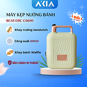 Máy nướng bánh mì sandwich waffle Bear DBC-C06M1 - Công suất 600W, BH 18 Tháng - Hàng chính hãng