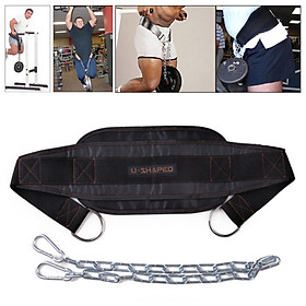 Dipping Pull Up Weight Belt With Chain Gym Fitness Dip Ups Back Waist Support