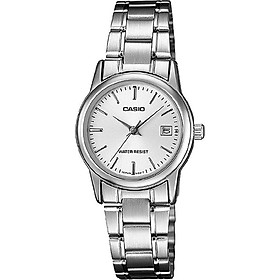 Đồng Hồ Nữ Dây Thép Không Gỉ Casio LTP-V002D-7AUDF (25mm) - Trắng