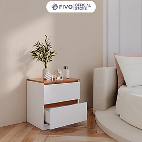 Tủ đầu giường gỗ fivo ft19 có hộc, ngăn kéo cao cấp, tay cầm thiết kế thẩm mỹ