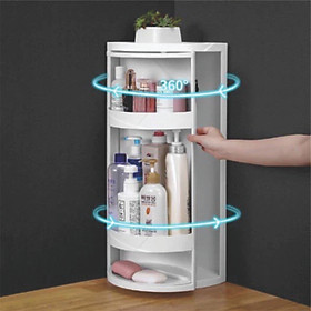 Kệ Góc Xoay 360 Độ Dành Cho Nhà Tắm, Nhà Bếp, Bàn Trang Điểm Bằng Nhựa PP cao cấp chắc chắn