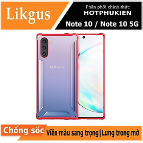 Ốp lưng chống sốc cho Samsung Galaxy Note 10 / Note 10 5G hiệu Likgus Mola thiết kế mặt lưng matte, gờ bảo vệ camera - hàng nhập khẩu