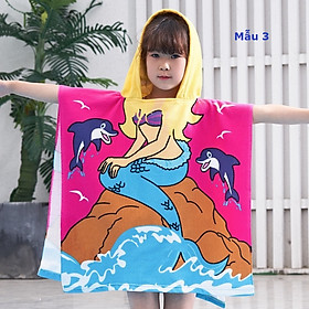 Áo choàng tắm trùm người có nón đi biển cho bé