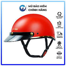Mũ bảo hiểm 12 đầu, nửa đầu BLUESEA A366 - Đủ Màu Sơn - Thời trang - Freezise - Chính hãng - Đỏ tươi mờ