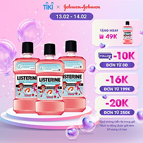 Bộ 3 chai Nước Súc Miệng Listerine Kids Mouthwash Dành Riêng Cho Trẻ Trên