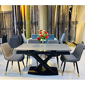 Mua Bàn ăn thông minh kéo dài mặt đá ceramic kết hợp cùng ghế Loft trám