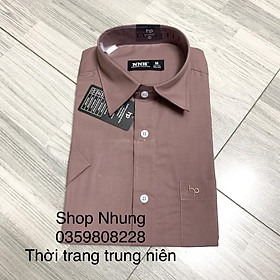 Áo sơ mi nam trung niên cộc tay hàng công ty đẹp ảnh thật