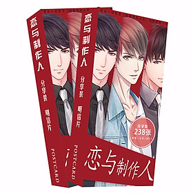 Hộp ảnh Postcard Tình yêu và nhà sản xuất bộ 238 hình nẫu nền đỏ thiết kế độc đáo