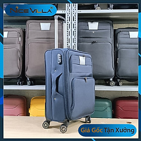 Vali Vải Cao Cấp Khóa Kéo Mở Rộng Size 202428 Inch - Màu Xanh - SIZE 24 INCH