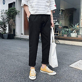 Quần Jogger TOKYO Dài có dây rút chân - Chất Vải Kaki Kiểu Thể Thao UNISEX Hai Màu Đen,Trắng. 03x