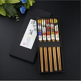 Mua đũa tre Geisha cao cấp in họa tiết hoa văn ngệ thuật tinh xảo - Nội địa Nhật Bản (Set 05 đôi)