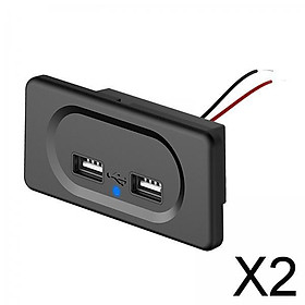 2xFast Dual USB Charger Socket Panel for Motorcycle Truck ATV Boat Car RV 4.8A