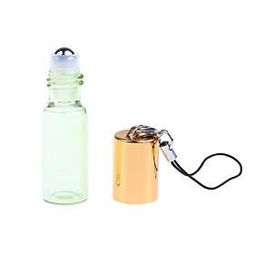 24 Pieces Refillable Glass Roller Essential Oil Bottles Pendant 5ml Gold