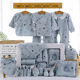 Set đồ sơ sinh quà tặng cho bé 22 chi tiết coton có hộp sang chảnh