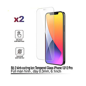 Mua Bộ 2 kính cường lực Baseus Tempered full màn hình dày 0.3mm độ cứng 9H chống bám vân tay cho iPhone 12/12 Pro - Hàng chính hãng