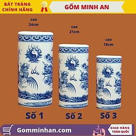 Mua Ống Hương Thờ Ống Đựng Hương Vẽ Rồng Men Trắng Cao Cấp- Gốm Sứ Bát Tràng- Gốm Minh An
