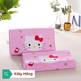 Gối cao su non hoạt hình 3D vỏ gối Cotton mềm mát cho bé