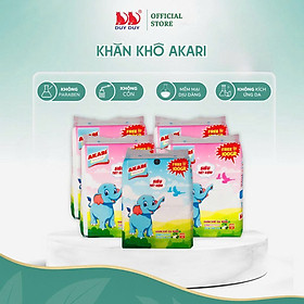 Khăn khô đa năng Akari vải sợi tự nhiên 400gr +100gr Free (13.5x20cm) dạng rút siêu tiết kiệm