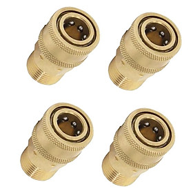 4x Brass M22 to 1/4 Male Pressure Washer Quick Release Socket Connector