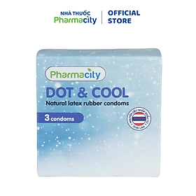 Bao cao su gai lạnh Pharmacity Dot & Cool (Hộp 3 cái)