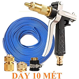 Bộ dây vòi xịt nước rửa xe, tưới cây . tăng áp 3 lần, loại 7m, 10m 206236 đầu đồng,cút đồng,+ tặng mở chai
