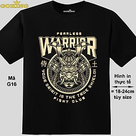 WARRIOR, mã G16. Áo thun nam nữ cá tính, form unisex. Áo phông GOKING hàng hiệu, công nghệ in Nhật Bản sắc nét. Quà tặng cao cấp cho gia đình, cặp đôi, doanh nghiệp