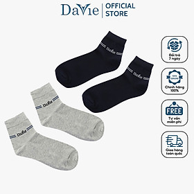 Vớ Trung DS02 Thương Hiệu Davie Chất Liệu 100% Cotton, Co Giãn Và Kháng Khuẩn