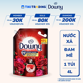Nước Xả vải DOWNY Hương Nước Hoa Đam Mê Túi 4L